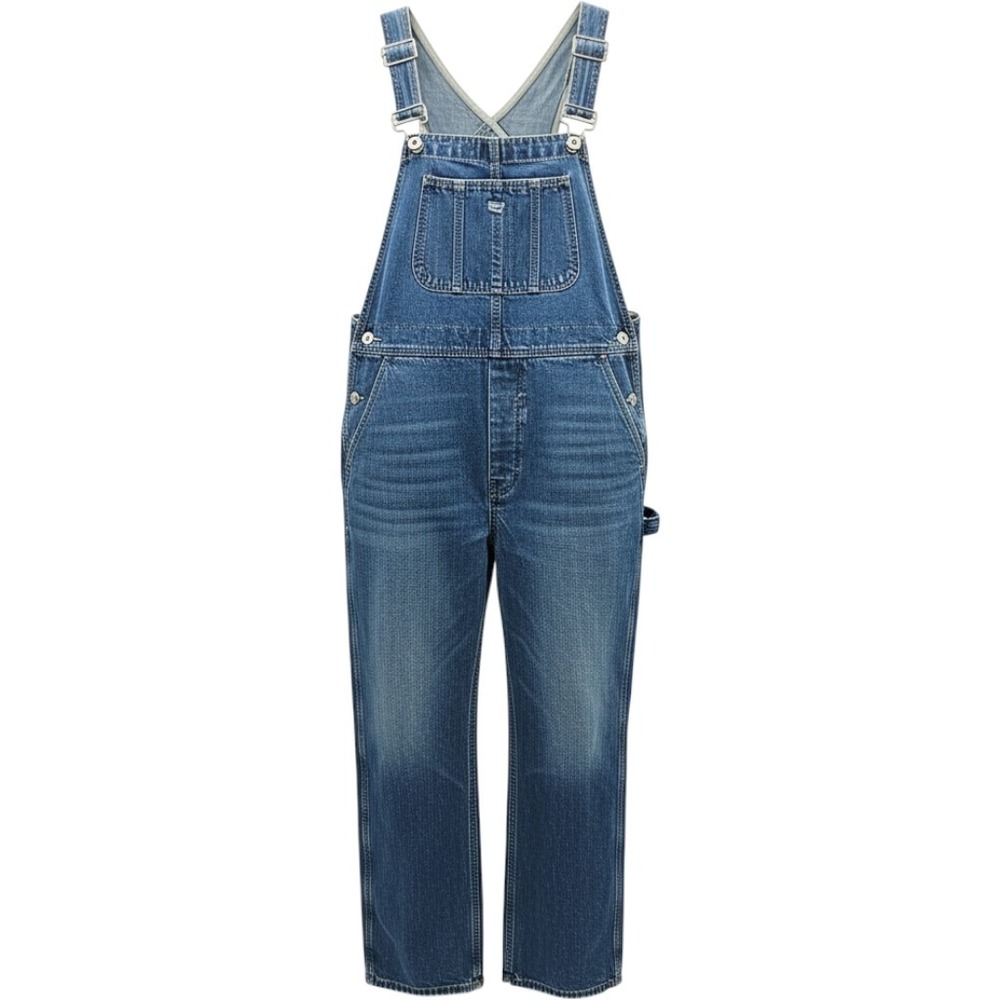 GAP Womens Medium Wash Denim Carpenter Overalls Straight Leg Blue Size S RN54023